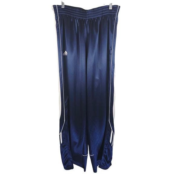 Adidas Clima365 Navy Blue White Stripe Snap Away Sides Men's Athletic Pants XL - Picture 1 of 6